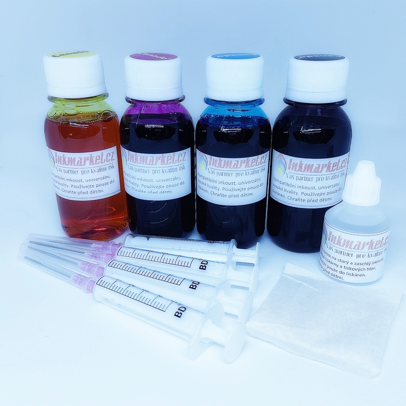 Inkousty pro HP 339+343 sada 4x100ml Refill kit