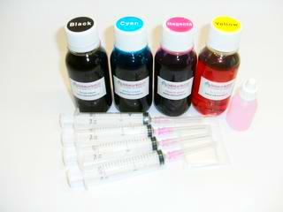 Inkousty pro HP 338+344 sada 4x100ml Refill kit